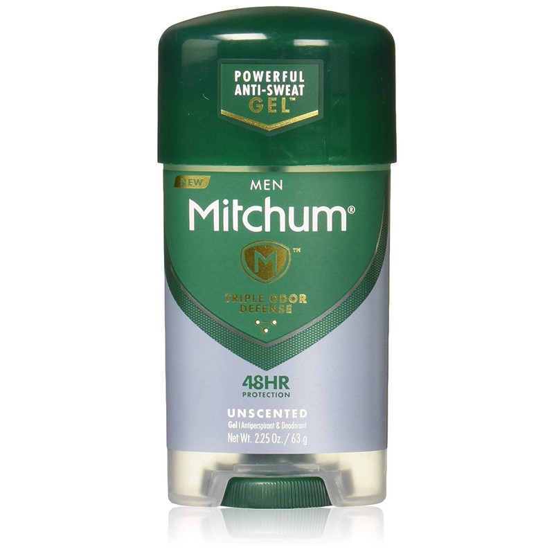 Mitchum Clear Gel Anti-Perspirant & Deodorant, Unscented for Men, 2.25