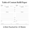 Blank Recipe Paper for A5 Binder - 6 Hole Recipe