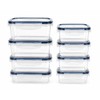 Pack-8 BPA-Free Airtight Food Containers with Locking Lids - Clear