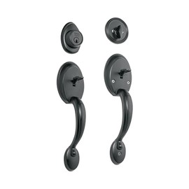 Hermex Basic CEP-61JJP, Doble jaladera, perilla y cerrojo L-M color negro