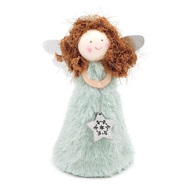 GUMEI Christmas Ornaments Christmas Tree Topper Plush Fairy Angel Treetop Figurine Ornament for Xmas Tree