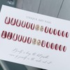 Nail Tip, 24 Pieces, Short Round False Nails, Medium, Japanese