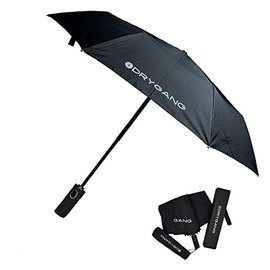 The Urban Umbrella - Premium Windproof Compact Automatic Travel Umbrella By DRYGANG, Small Portable Lightweight for Men & Women + Advanced Non-Stick, One Button Telescopic Auto Open, Black