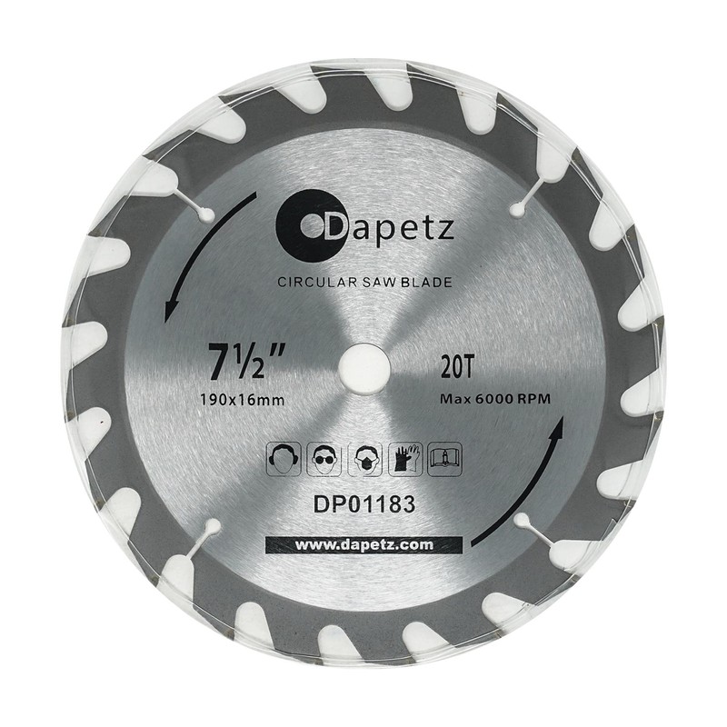 Dapetz® 3Pc 190mm TCT Circular Wood Saw Blades 20, 24
