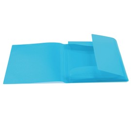 HERMA Elastic Folder Translucent in Light Blue, A4, Sturdy Plastic, with 3 Inner Flaps, 1 Span Folder