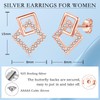 Kamise Silver Stud Earrings, 925 Sterling Silver Square Stud Earrings