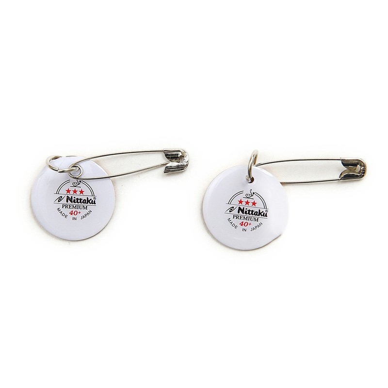 Nittaku NL-9179 Table Tennis Bib Pin, Ball (Pack of 2)