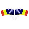 10 Pack Romania Romanian Flags on Stick 5x8 Inch,Patriotic Decorations,Classroom