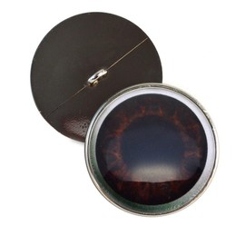 Adorable Dark Brown Alien Baby Sew On Button Fantasy Glass Eyes Realistic Stuffed Animal Plushie Pair for Art, Sculptures, Props, Masks, Fursuits, Jewelry Making, Taxidermy, and More (25mm)