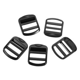 sourcing map Metal Ladder Lock Slider, 5Pcs 1 1/4" - Zinc Alloy Buckle Adjuster Webbing Strap Release Buckles for Backpack Strap Accessories Replacement (Black)