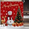 MSAYNFG Christmas Snowman Shower Curtain Red Xmas Trees Deer Winter