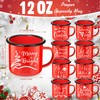 Shellwei 8 Pcs Christmas Gifts 12 oz Enamel Mugs Christmas