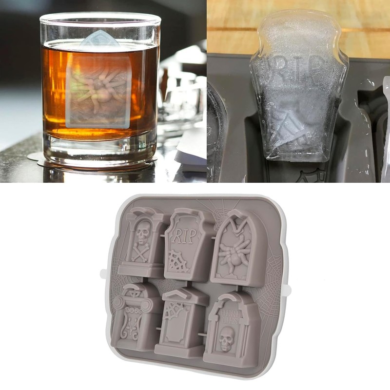 Molde de silicona con 6 tumbas ideal para halloween paratus