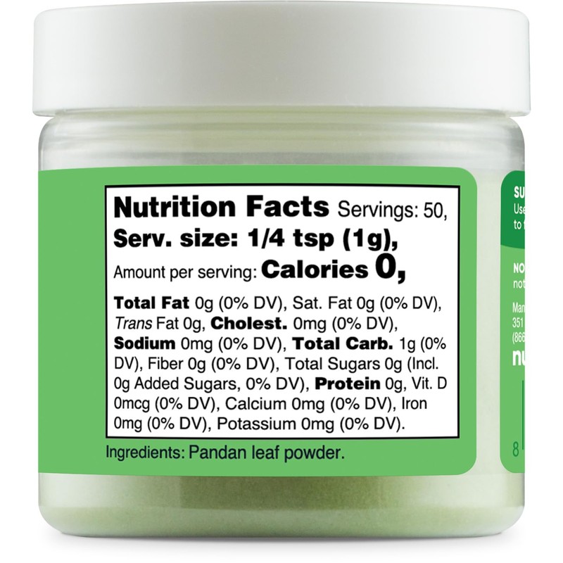 Nutricost Green Plant Based Food Coloring From Pandan Leaf Powder