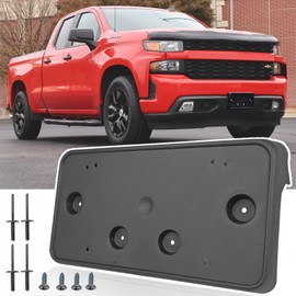 Front License Plate Frame for Chevy Silverado 1500 2019 2020 2021 2022 Front Bumper License Plate Holder Mounting Bracket Replace # GM1068200 84428905