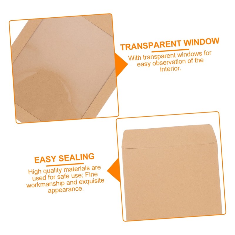 Operitacx 25pcs Transparent Kraft Paper Envelopes for Bank Legal Envelope