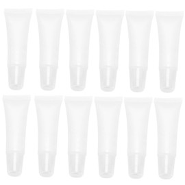 Healvian 50pcs Lip Cream Tubes Empty Lip Gloss Tube Lip Balm Clear Lip Gloss Tubes Sample Packing Tubes Lip Gloss Squeeze Tube Balm Containers Tube Cosmetic Lip Gloss Tubes Clear Hose White