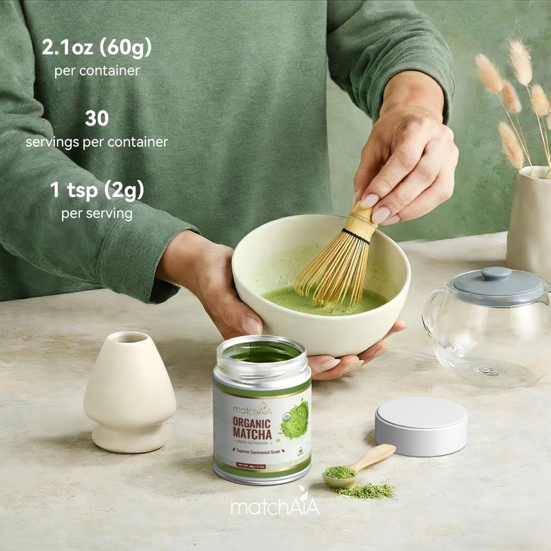 MatchAiA Organic Ceremonial Matcha Green Tea Powder - Superior Ceremonial