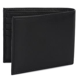 Swiss Military Cashier Men's Black Leather Wallet with 11 Card Slots and 2 Compartments for Banknotes, black, casual