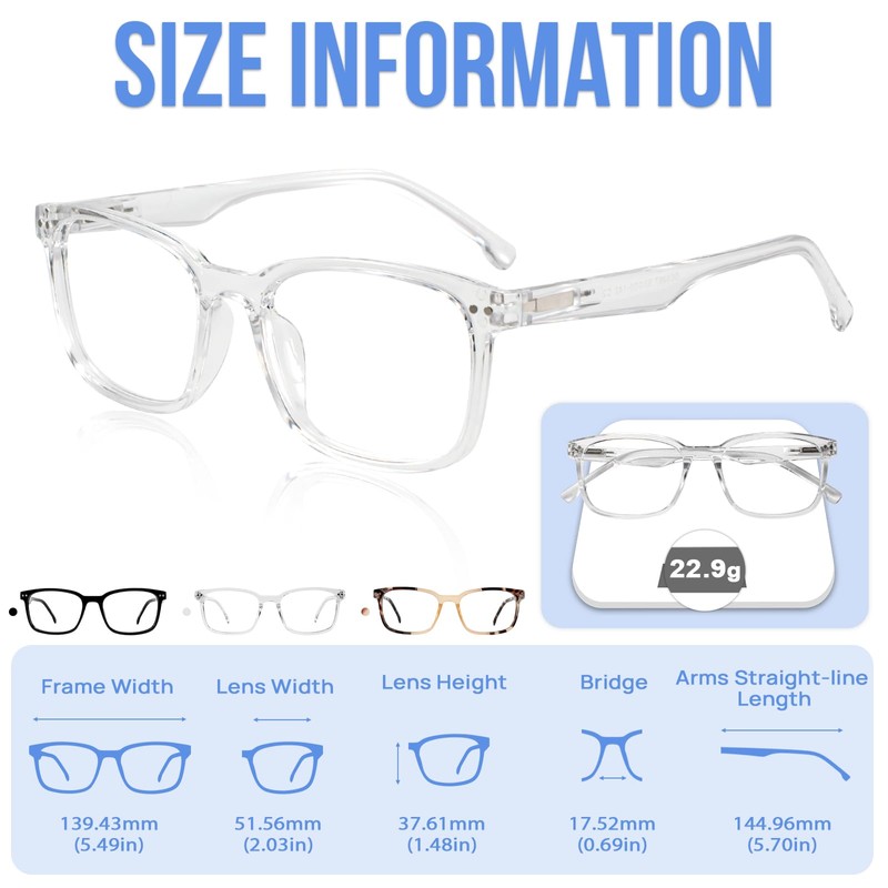 WEMOOTANTS 4 Packs Large Reading Glasses 4.0 for Women Square