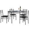 VECELO Kitchen Dining Table and Chairs Set for 4, PU