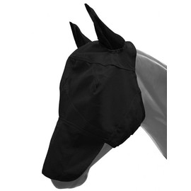 Showman Long Nose Mesh Rip Resistant Fly Mask w/Ears (Black, Large Horse)