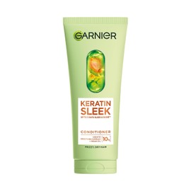 Garnier Keratin Sleek Conditioner for Dry Hair Prone to Frizz, Up to +93% Shinier Hair, Up to 3 Days of Sleek & Shine, with 10% Keratin Smoothing Complex and Argan Oil, Shiny Hair Conditioner, 200ml