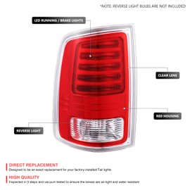 DNA MOTORING LED/Halogen Pair of Taillight Assembly Compatible With RAM 1500 13-18/RAM 1500 CLASSIC 19-22/RAM 2500 13-18/RAM 3500 13-18, CH2800203, CH2801203, OEM-TL-018