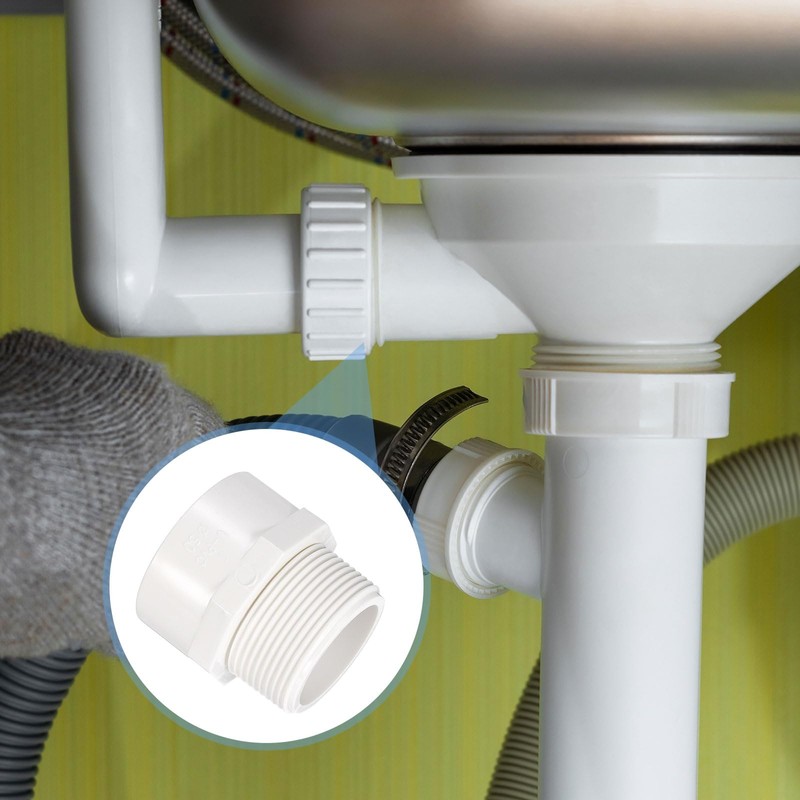 sourcing map 6 Pcs Union PVC Pipe Fitting 1.5" Male