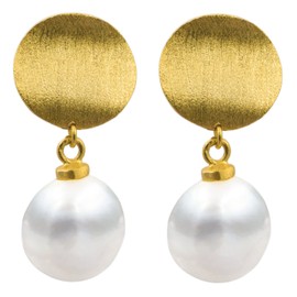 Secret & You | Women Pearl Earrings Freshwater Cultured Pearl | Baroque Pearls 9 – 10 mm available with 925 Sterling Silver mounts | In Silver or Gold Plated Options