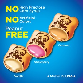 Meiji Hello Panda Cookies, Caramel Crème Filled - 2.2 oz, Pack of 6 - Bite Sized Cookies with Fun Panda Sports