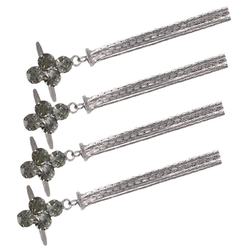4Pcs Shoe Clips 4 Diamond Tassel Claw Chain Women's Boots