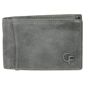 CF CATTERFELD Men's Genuine Leather Wallet with RFID Protection, gray, Minimalist