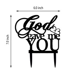 Decoración para tartas de boda de God Gave Me You (negro)