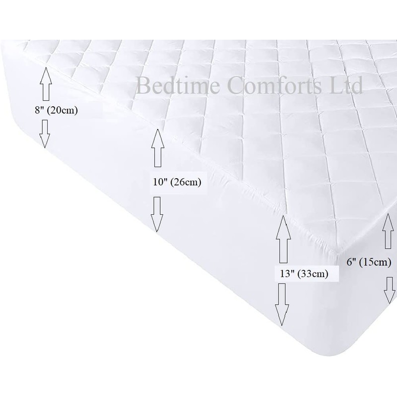 CARAVAN/MOTOR HOME ISLAND BED Polycotton QUILTED FITTED MATTRESS PROTECTOR (Hand
