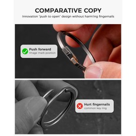 IUMIUN Titanium Key Ring, Quick Release Key Chain Ring, Fast and Easy Opening Key Rings for Your Keys and Everyday Carry (Matte 5 Pack)