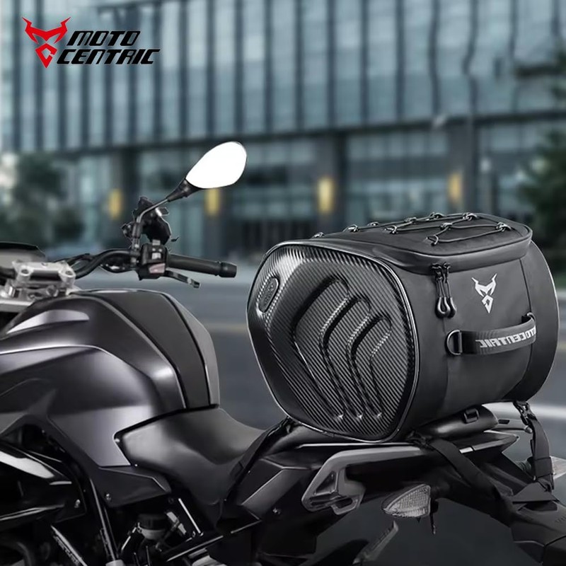 MOTOCENTRIC Motorcycle Front Spand Rear Seat Bag,22L Waterproof Reflective Motorbike