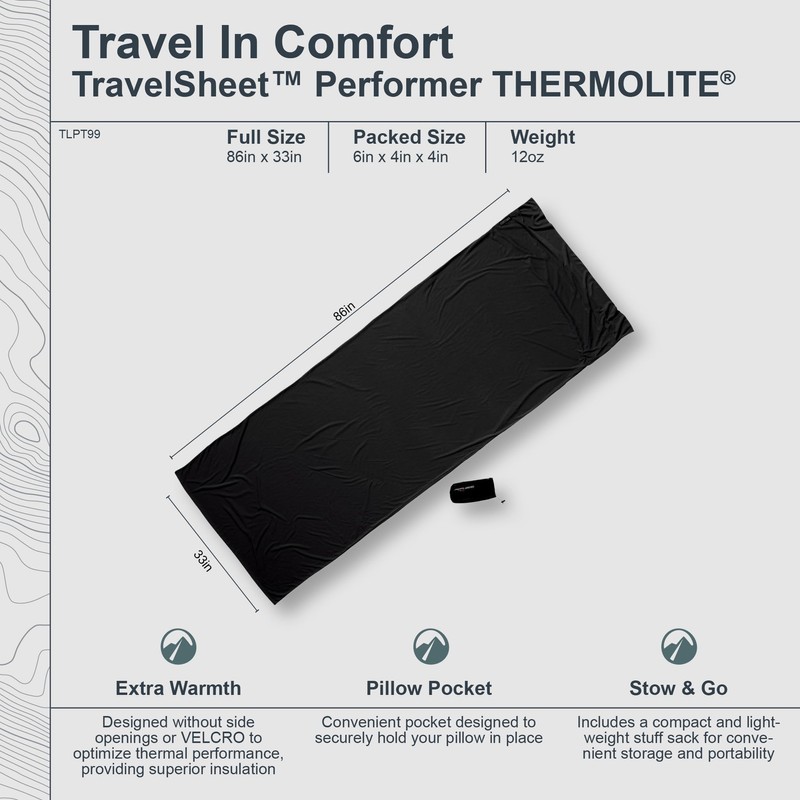 Cocoon TravelSheet inlet Thermolite Performer black 2016 camp inlet