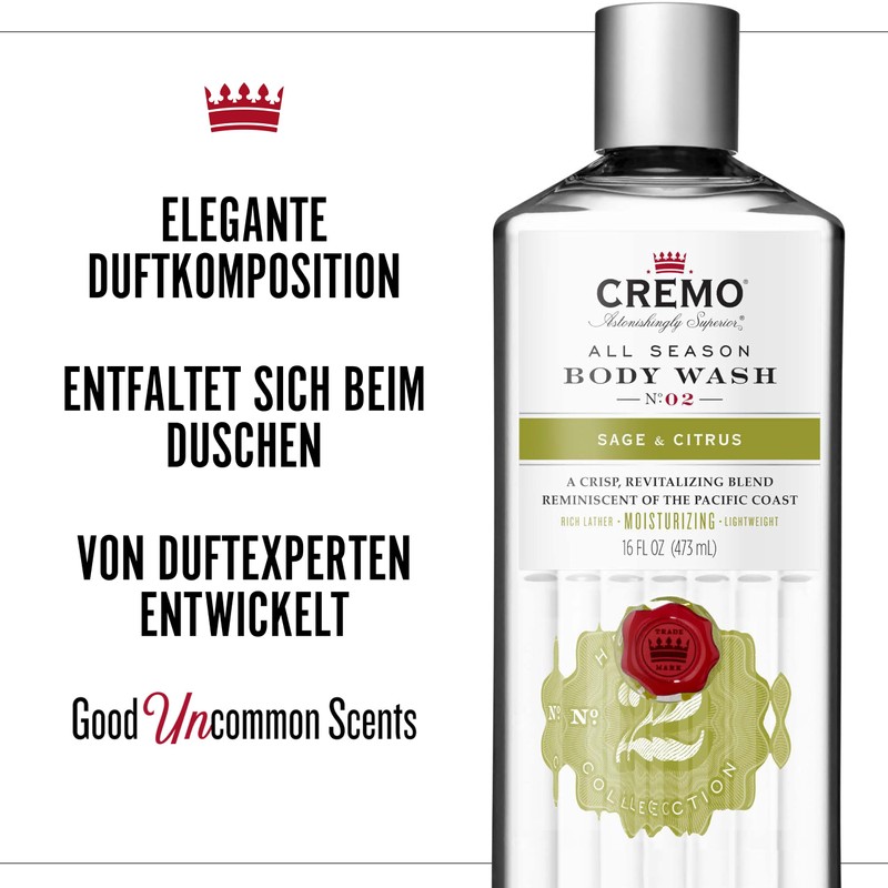 CREMO - Moisturising Body Wash for Men | Revitalising Shower
