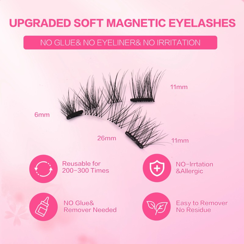 Reusable Magnetic Lashes Natural Look Magnetic Eyelashes No Glue Needed