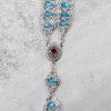 Our Lady of Fatima Rosary with Clear & Blue Beads,