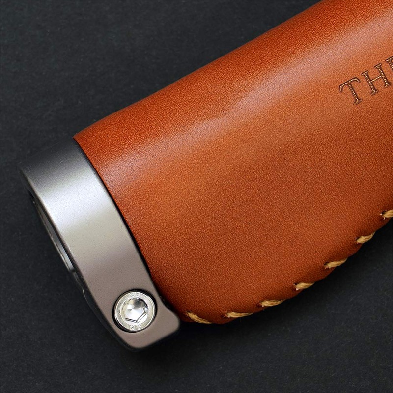 THEODORE CYCLE GRIP Bicycle Grip Genuine Italian Leather (128 Brown)