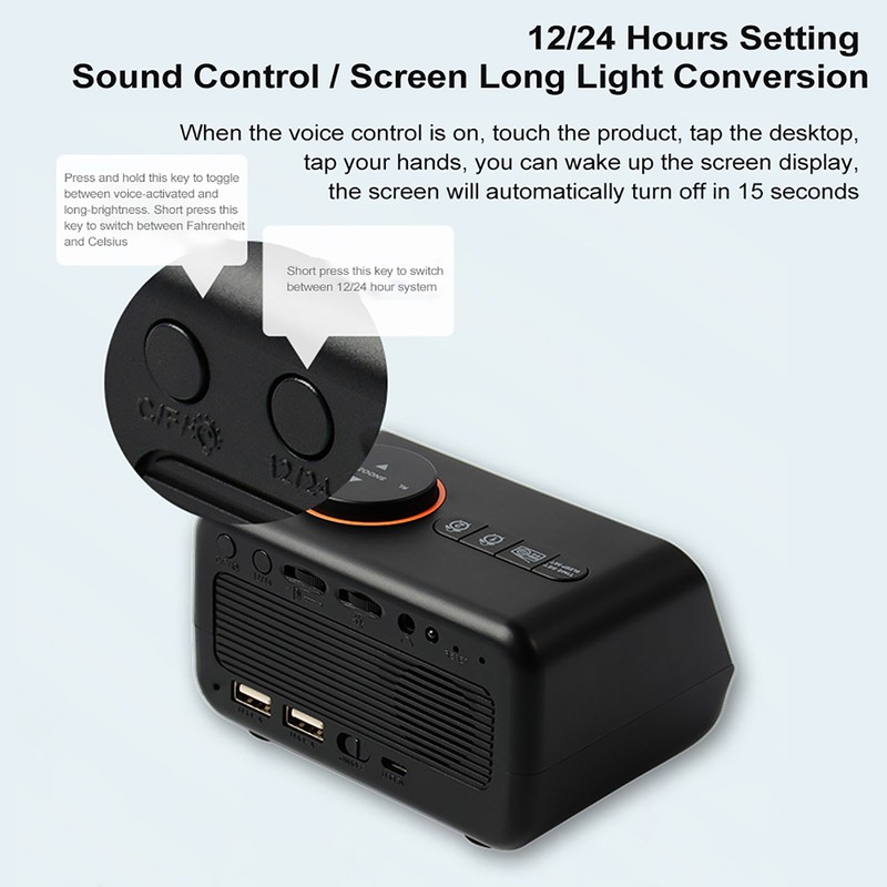 Digital Alarm Clock with Large LED Display FM Radio Sleep