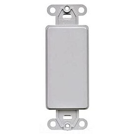 Leviton Decora Plastic Adapter Plate, Blank, No Hole, With-Ears, and Two, Mounting Screws, 80414-GY, Gray