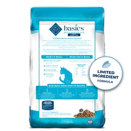 Blue Buffalo Blue Buffalo Basics Grain-Free Dry Cat Food, Skin & Stomach Care, Limited Ingredient Diet for Indoor Cats, Fish & Potato Recipe, 11-lb. Bag