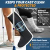 Below-Knee Leg Cast Covers, 3 Pack Protective Sleeves, Black