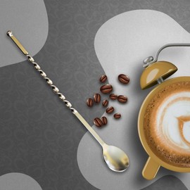 Rattleware Elegant Swirl Stem Bar Twist 11.5" Stirrer/Spoon - Commercial Grade Stainless Steel, Ideal for Drink & Coffee Enthusiasts, Perfect for Home & Commercial Use