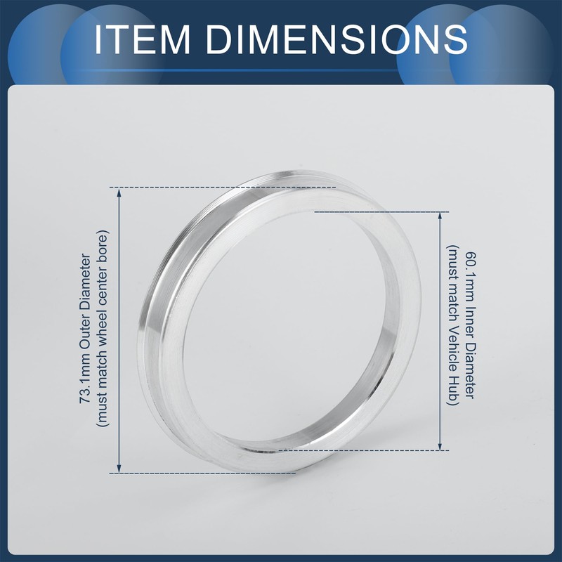 INFINAUTO Hub Centric Rings, 60.1mm ID to 73.1mm OD Vehicle