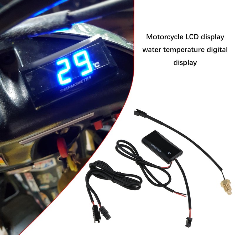YINETTECH 1 Set Motorcycle Water Temperature Digital Display Meter Motorcycle