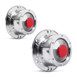 Pro Trucking Products (Pair) Chromed Six Hole Hub Caps with Gasket Replaces Stemco 300-4009 & 340-4009